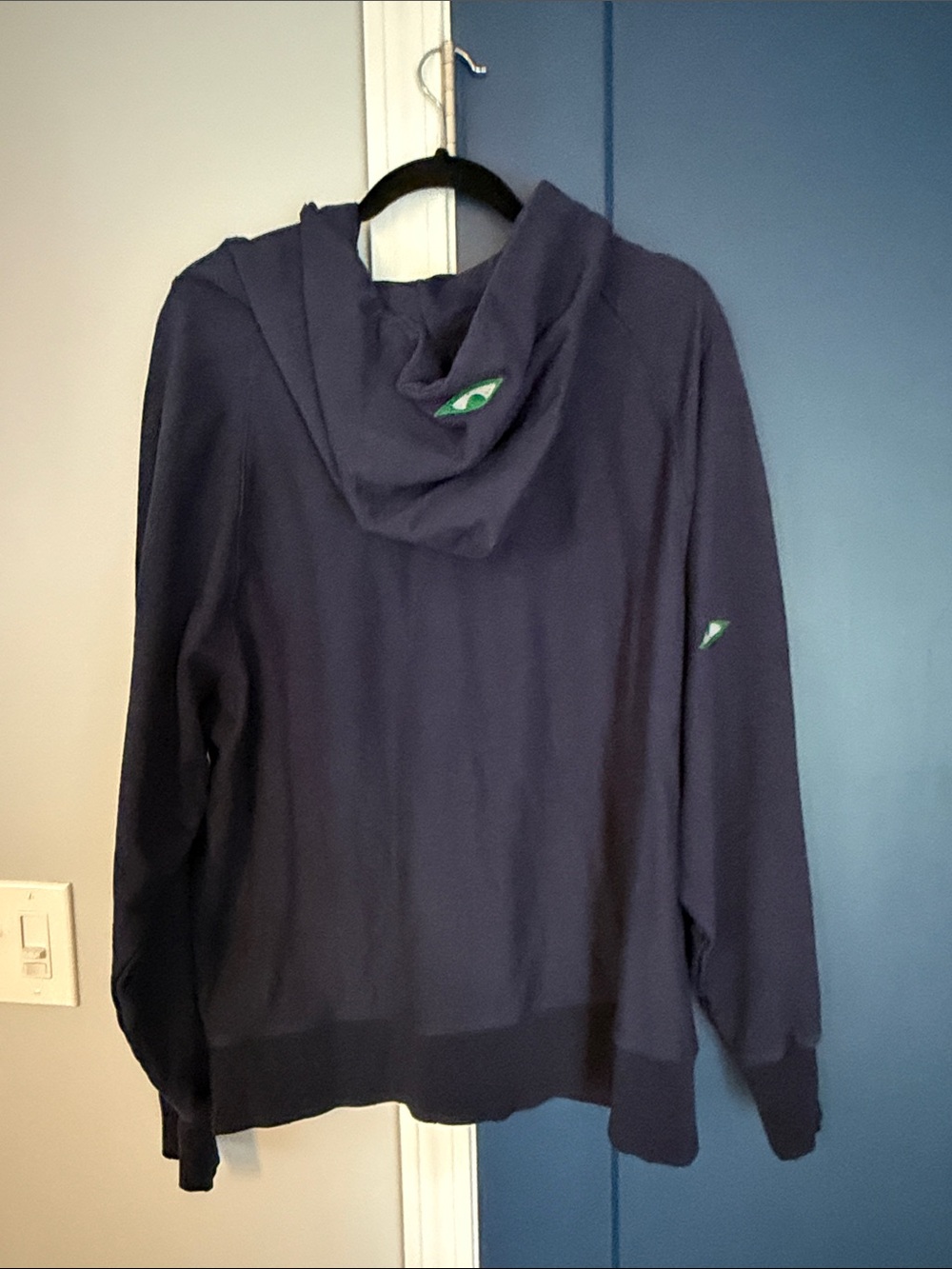 Free People SANDRINE ROSE Navy Hoodie with Green Eye White Palm trees oversized - Picture 3 of 3